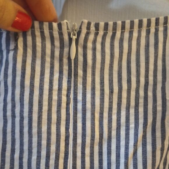 💲1️⃣0️⃣ Bundled ✔️&merci Striped Cold Shoulder Dress Elastic Waist Gingham Sz M - Picture 6 of 7